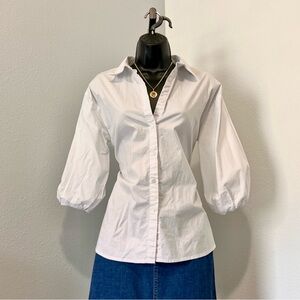 White button-up shirt w/ puffed sleeves ☁️